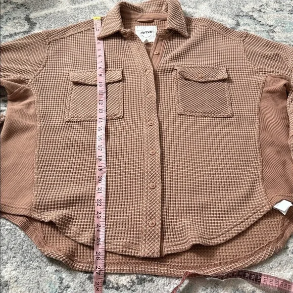 Aerie LumberJane Waffle Shirt in the color toasty - Picture 6 of 10